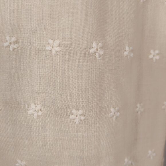 Vintage 70s Ruffle Neck Maxi Dress Size 4 Cream Eyelet Voile Bell Sleeve - Picture 10 of 16